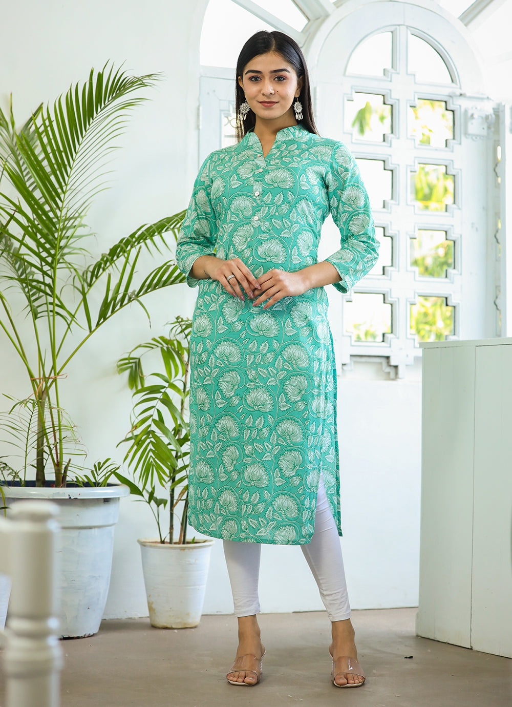 Pink Flared Style Embroidered Kurti Latest 913KR01